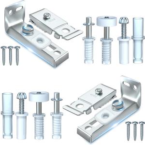 Bifold Door Hardware Repair Kit - 2 Pack Bi-fold Sliding Closet Doors Replacement Parts Include Top & Bottom Bracket, 3/8" Pivot, 7/8" Guides Wheel, for Folding Pocket Door Accordion