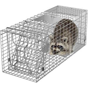 HomGarden Live Animal Cage Trap 32" X 12.5" X 12" w/Iron Door Steel Catch Release Rodent Cage for Rabbits, Groundhog, Stray Cat, Squirrel, Raccoon, Mole, Gopher, Chicken, Opossum, Skunk, Chipmunk