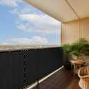 ColourTree 3' x 10' Black Balcony Privacy Screen - Apartment Porch Railing Patio Fence Windscreen Fabric Cloth - Commercial Grade 170 GSM - (We Make Custom Size)
