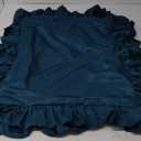 Ruffled Pillow Sham Standard 26x20 Cotton Frill Pillow Cases Shabby Chic Farmhouse Decor Pillowcase (Teal Blue)
