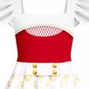 Zombies Dress for Girls Kids Daywalker Outfit Square Neck Dresses Party Halloween (110, Red)