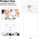 Watercolor Flower Wedding Shaped Fill-In Invitations card 15 Sheets with Envelopes, for Wedding Bridal Showers Engagement Birthday Party Dinner, Pink Watercolor Boho Flower Party Invites
