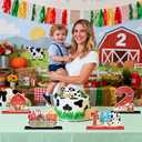 4Pcs Farm Animal 2nd Wooden Table Centerpieces Farm Barnyard Happy 2nd Birthday Table Sign Party Supplies for 2 Years Old Baby Shower Boys Girls Birthday Party Supplies Decor Photo Props Kids