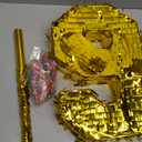 Juvale Gold Foil Number 6 Pinata - Shimmering Gold Centerpiece & Pinatas for Birthday Party - For 6th Birthday Decorations for Boys - 15.5x10.5x3 in