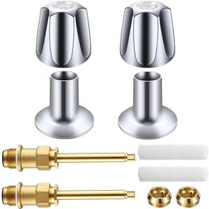 2 Piece Bathtub Shower Knob Replacement Kit for Price Pfister Verve and Windsor Tub/Shower Faucet Handle, Remodel/Rebuild Trim Kit with Hot & Cold Shower Knobs, Chrome(﻿Chrome)