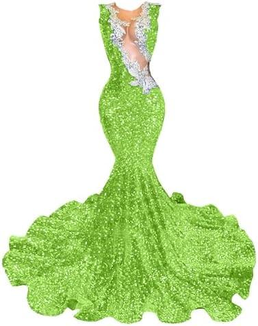 Ikerenwedding Prom Dresses Sequin Beaded Applique Mermaid Celebrity Gala Pageant Evening Party Gown. Size M, L