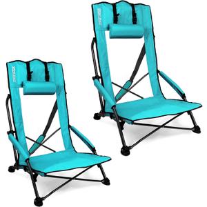 SPORT BEATS Beach Chairs for Adults, 34" High Back Backpack Beach Chair
