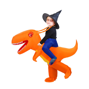 Thremhoo Kids Inflatable Dinosaur Costume Halloween Blow up costume Riding A T-rex Funny Costume for Party Dress-up Pretend