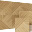 BUBOS Large Acoustic Panels, 6 Pack Wood-Pattern Printing Soundproof Wall Panels, Total Size 70.8 x 47.2 Inches Self-Adhesive Decorative Sound Absorbing Panels for Studio, Home, Light Diamond Weave