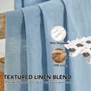 Deconovo Linen Sheer Curtains - Rod Pocket Semi Sheer Window Treatments, Light Filtering Drapes for Living Room & Bedroom, Privacy Balance, Flax Sheer Drapes, 2 Panels, Light Blue, 52W x 84L Inch