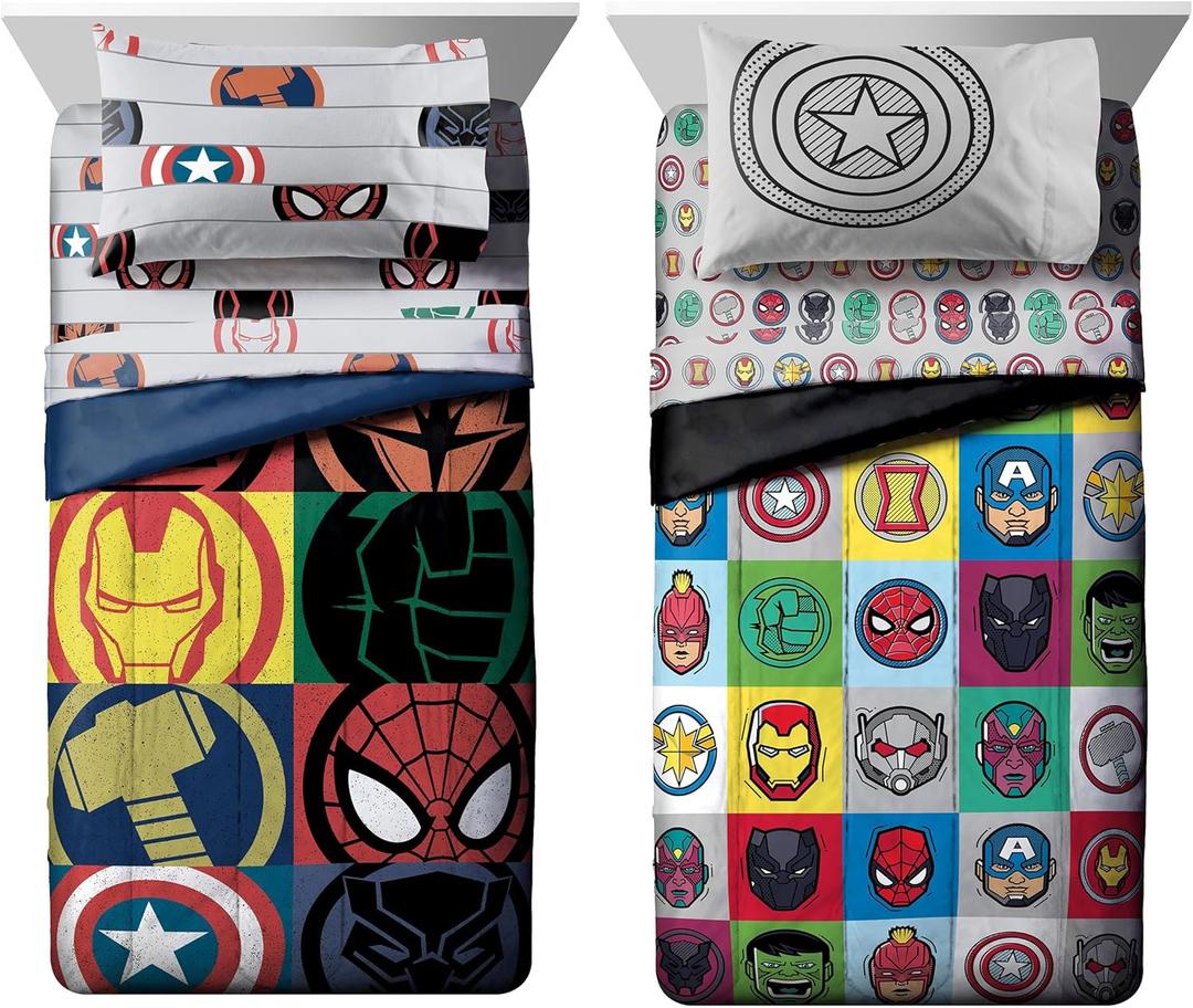 Jay Franco Avengers Emblems and Pop 14 Piece Full Bed Set Bundle