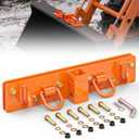 Tractor Bucket Hooks 1/4" G70 Grade Steel Bolt on Grab Hooks with 2 Receiver, 1/2" Forged Tie Down D Rings for Universal Tractor Buckets with Back Steel Plate (Orange)