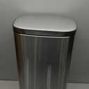 Amazon Basics Smudge Resistant Rectangular Trash Can With Soft-Close Foot Pedal, Brushed Stainless Steel, 30L/7.9 Gal, 13.8x11.8x25 in, Satin Nickel Finish