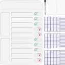 Dry Erase Chore Chart for Kids to Do List Magnetic Checklist Board Reusable RV Daily Routine Schedule Planning Boards with Blank Checklist Cardstock for Habit Tracker or Daily and Weekly Planner (White)