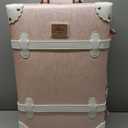 urecity Vintage Suitcase Set for Women, Vintage Luggage Sets for Women 2 Piece, Cute Designer Trunk Luggage, Retro Suit Case, Luggage Zipperless TSA Approved, Elegant Pink, 20"+12