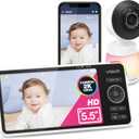 VTech Smart WiFi Baby Monitor, 2K CMOS Sensor Camera, 5.5-inch HD IPS Screen, Clear Infrared Night Vision, Pan-Tilt, 24x Zoom, 2-Way Talk, Multi-Color Night Light, Soothing, Free App: Smart HD Plus