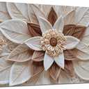 ORKARLUMENT Boho Floral Wall Art White and Brown Canvas Prints 20"X40"