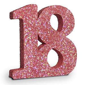 Eploger 18th Birthday Becorations for Girls,Rose Gold Glitter Number 18 Sign Birthday Centerpiece,Number 18 Table Topper