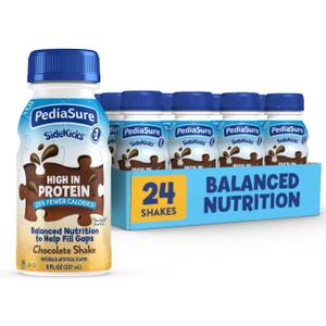 PediaSure SideKicks Kids Protein Shakes, 10g Protein, Chocolate, 24 Pack Delicious Shake for Kids that’s High in Protein and has 27 Vitamins & Minerals to Help Fill Nutrient Gaps, 8-fl-oz Bottles, Exp 10 Oct 2026