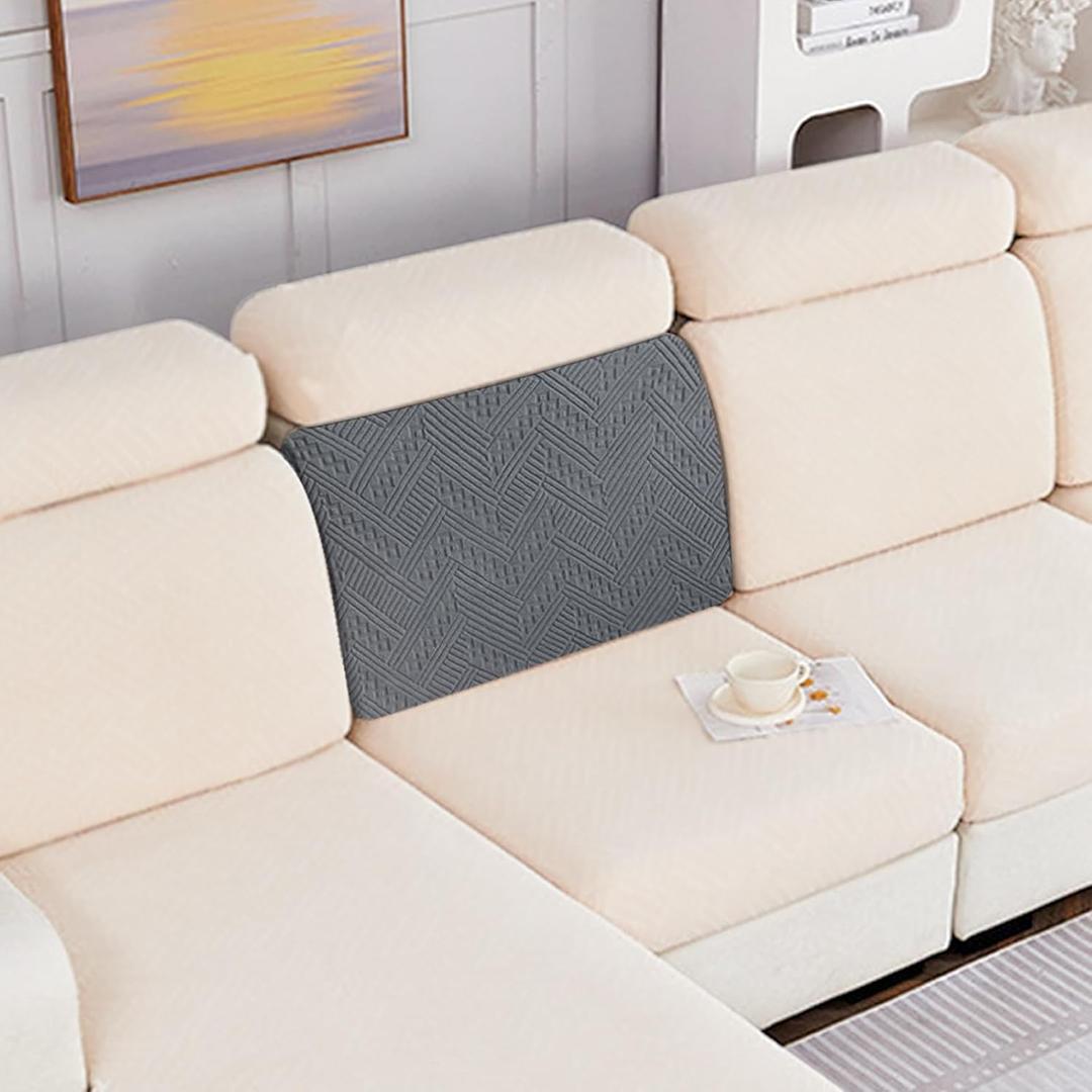 Tobengda Magic Sofa Covers Washable - Couch Cover for 3 Cushion Sectional Couch Sofa / 2 Cushion/l Shape Couch, Stretch Sofa Slipcovers for Home Furniture Dcor (Grey, Back Cover-1pc(L: 19.6-25.5in))
