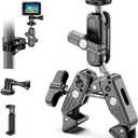 Super Clamp Camera Mount, 360 Dual Ballhead Magic Arm, 1/4"-20 & 3/8"-16 Threads, Super Clamp Kit for Phone/LED Lights/DSLR Camera/Gopro/Ronin-M/MOVI/Insta360/Tripod/Desk (Black)