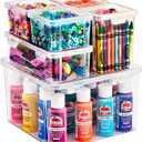 Sorbus 6-Piece Art Supply Storage Organizer Stackable Craft Storage with Hinged Lids Art, Yarn, Ribbon, Bead Organizers