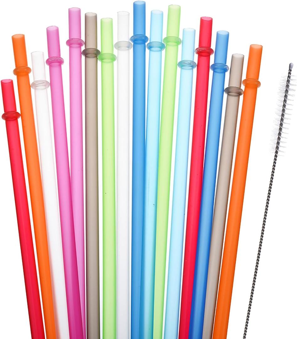 24 Pcs BPA Free Reusable Straws with a brush