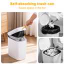 MOPUP Bathroom Trash Can, Automatic Bagging Garbage Can, 3.5 Gallon Slim Smart Small Plastic Trash Bin, Narrow Motion Sensor Trash Can for Bedroom, Office White
