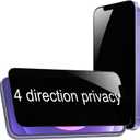 2 Pack 360 Degree Privacy Tempered Glass Suit for iPhone 12 / iPhone 12 Pro Anti-Spy 4 Directions Screen Protector Film 4 Sides Anti-Peeping 9H Hardness Anti-scratch 6.1 inch