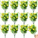 Tigeen 12 Pack Lemon for Decoration Fake Lemon Branches Artificial Vivid Yellow Faux Lemons Tables Centerpiece for Kitchen Stem Fruits for Home Spring Summer Decor