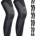 Full Leg Sleeves Long Compression Leg Sleeve Knee Sleeves Protect Leg, for Man Women Basketball, Arthritis Cycling Sport, Size Medium