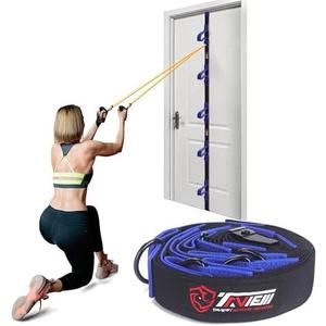 Door Anchor Strap for Resistance Bands Exercises, Multi Point Anchor Gym Attachment for Home Fitness, Portable Door Band Resistance Workout Equipment, Easy to Install, Punch-Free, Nail-Free (Green)