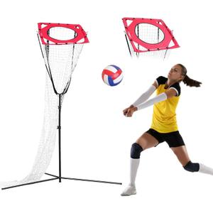 Volleyball Setter Trainer Net,Portable Training Net Equipment with Adjustable Height and Angle for Indoor&Outdoor Practice,Sturdy Footed Base for Serving,Spiking and Setting Training for Backyard,Gym