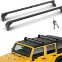Roof Rack Cross Bars Compatible with Jeep Wrangler JK JL Gladiator JT 2007-2026 with Anti-Theft Metal Lock, 2 & 4 Door Heavy Duty Aluminum Crossbars Rooftop Cargo Kayak Bike Luggage Racks