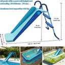 Pool Slide Foldable Pool Water Slide, Summer Swimming Pool Supplies Universal Trampoline Ladder Backyard Slide Home Playground Equipment (Blue)