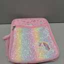 Bagseri Kids Lunch Box for Girls - Insulated Toddler Lunch Bag Fits Bento Box, Reusable Daycare Cooler Tote with Clip Handle, Water-Resistant Lining, Glitter Pink Unicorn (Standard Clip-On Series)