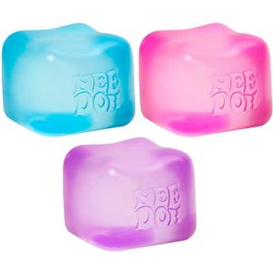 Schylling Needoh Nice Cube Sensory Toy with a Super Solid Squish - Always Returns to its Square Shape - Colors May Vary, 3 Pack