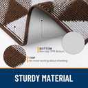 OLANLY Large Door Mat Indoor Entrance Washable 48x32, Odor-Free Low-Profile Front Back Geometric Doormat, Absorbent Resist Dirt Entry Carpet, Easy to Clean Sturdy Floor Mats for Entryway, Dark Brown