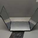 LMZNXCZ 3 Way Mirror for Self Hair Cutting,360 Haircuts Men for Barber Use Tools,to See Back of Head,Tri Fold Mirror with Portable Height Adjustable Telescoping Hooks (Black Plum)