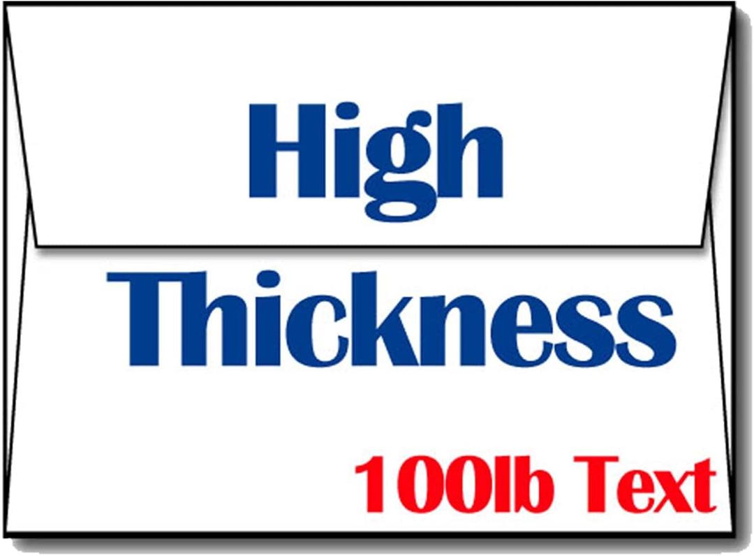 Ultra Thick White A6 Envelopes - Sturdy, Durable, Heavyweight Envelopes for Invitations & Greeting Cards (100 Envelopes)