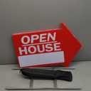 Juexica 8 Pcs Open House Signs for Real Estate with Pole Kit 7 Pcs 24 x 18 Inch Open House Red Arrow Yard Signs Double Sided Swooper Banners Feather Flag for Outside