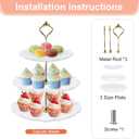 Auysbytdd 12 Pcs Cake Stand, Dessert Table Display Set, 4 Pcs Tiered Cupcake Stand Holder 2Pcs Cake Pop Stand 4Pcs Serving Tray and 2 Tongs for Tea Party Baby Shower Birthday