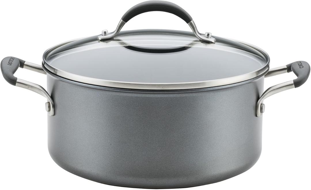 Circulon A1 Series Dishwasher Safe, Induction Ready, Metal Utensil Safe, 5-Quart Dutch Oven with Lid - Graphite