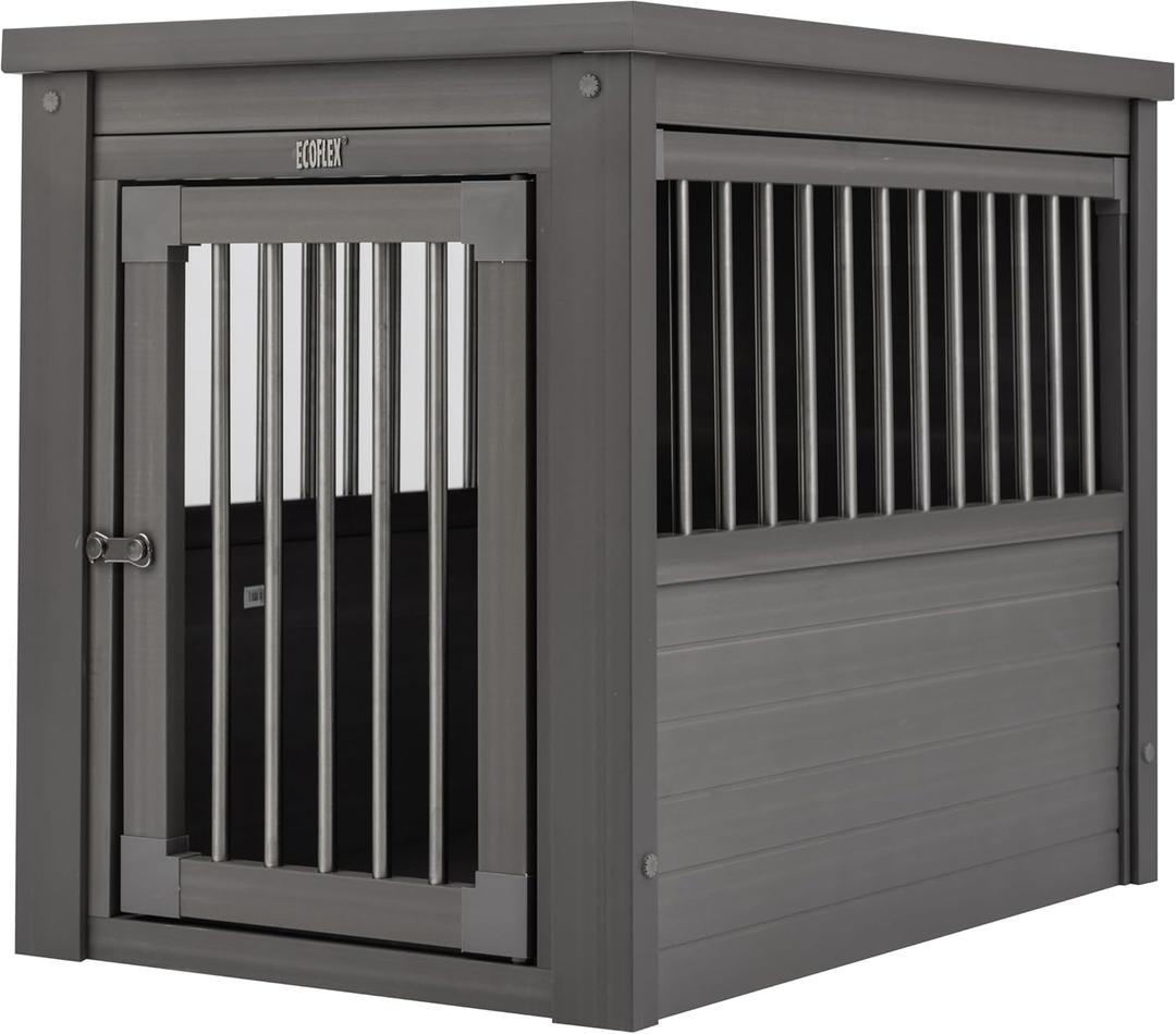 New Age Pet ecoFLEX Pet Crate/End Table, Small, Grey, Model:EHHC405S