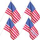 Newwiee 4 Pcs Classroom American Flag for Schools 2 x 3ft USA Classroom Fade Resistant Large American Flag with Pole for Back to School Indoor Wall Office House First Day of School Supplies