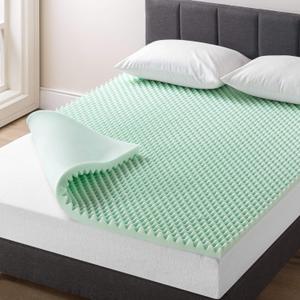 Best Price Mattress 2 Inch Egg Crate Memory Foam Mattress Topper with Calming Aloe Infusion, CertiPUR-US Certified, King, Green