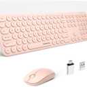 XTREMTEC 2.4G Wireless Keyboard and Mouse Combo, Ultra Slim Silent Cute Computer Keyboard with USB Receiver for Windows, OS, PC, Mac, Tablet(Rosegold)
