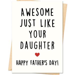 16 x Fathers Day Card, Funny Fathers Day Cards Gifts Decorations for Dad from Daughter, Happy Father's Day Card Gifts Ideas with Envelope, Unique Appreciation Gift for Dad from Daughter
