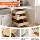 Pull Out Kitchen Drawer Cabinet organizer, 3 Tier 20"W*21"D*19"H,Soft Close Slide Out Wood Shelves Storage for Kitchen Heavy-Duty, Bottom Assembly (Cabniet Opening W>20.5'',D>21.5'',H>19.5'')