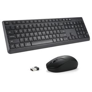 Wireless Keyboard and Mouse Combo for Windows, 2.4G Full-Sized External Cordless Computer Keyboard Mouse Combo for Laptop PC Desktop Chrome Mac, Number Pad 1600 DPI Silent Mouse USB Receiver (Black)